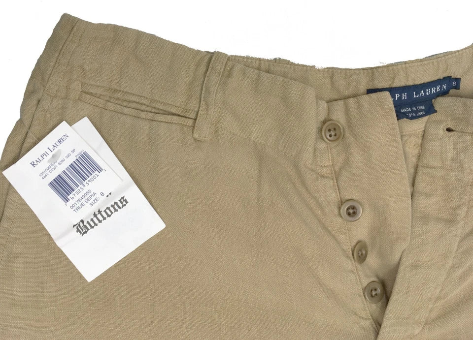 NEW Polo Ralph Lauren Womens Linen Pants! Tan or Creme Run Large & Wider Leg