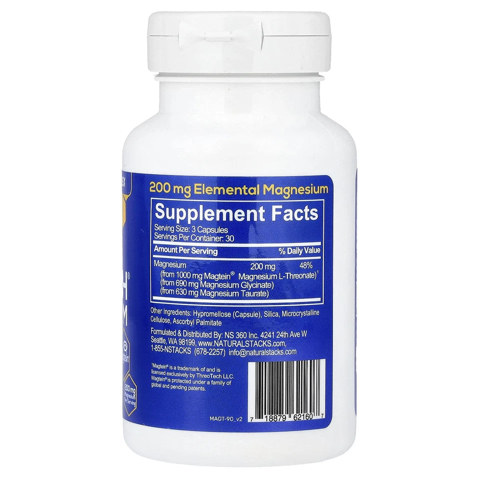 MagTech Magnesium 90 Vegan Capsules – 66.6 mg Per Capsule Supplement