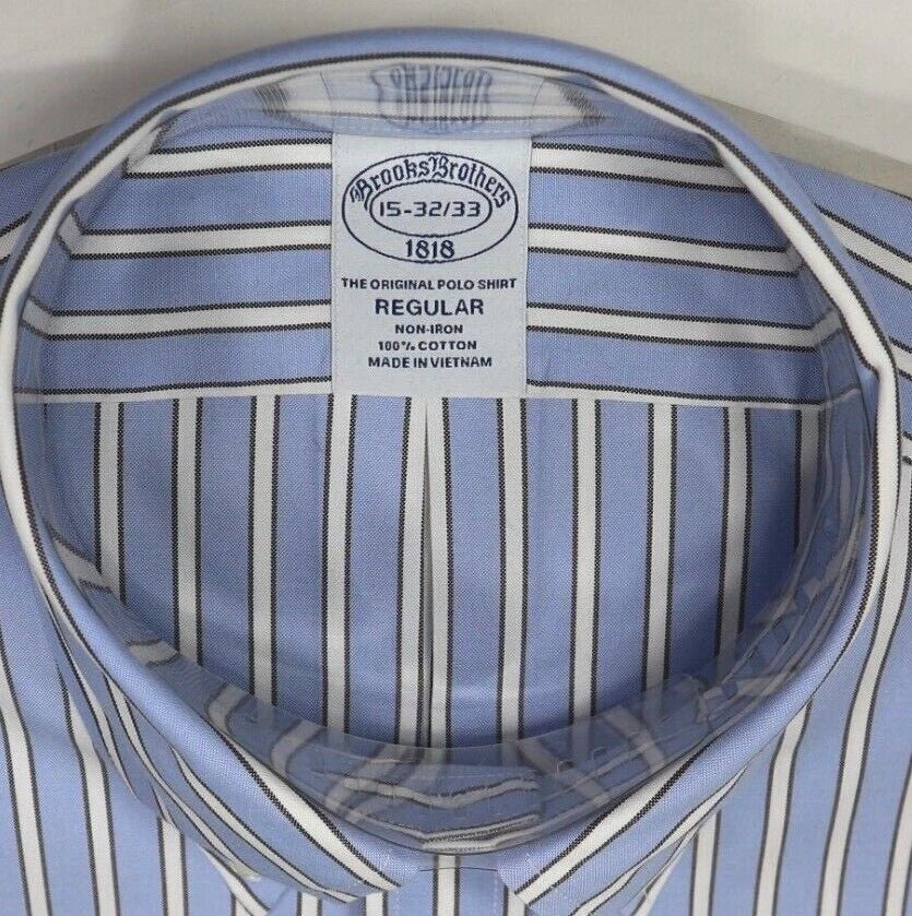 Brooks Brothers Original Polo Shirt Regular Fit Stripe NWT 15-15.5 32/34