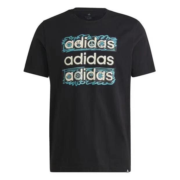 Adidas Dream Doodle Graphic T-Shirt Men's Short Sleeve Crew Neck New