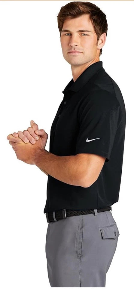 Nike Dri-FIT Micro Pique 2.0 Golf Polo Black White Swoosh Large