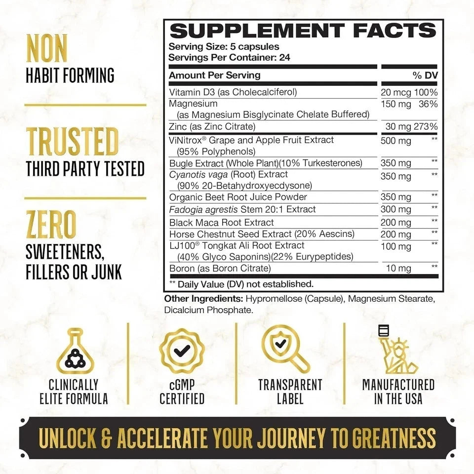 Top Shelf Grnd King Maker 120 Capsules – 13-in-1 Men’s Supplement
