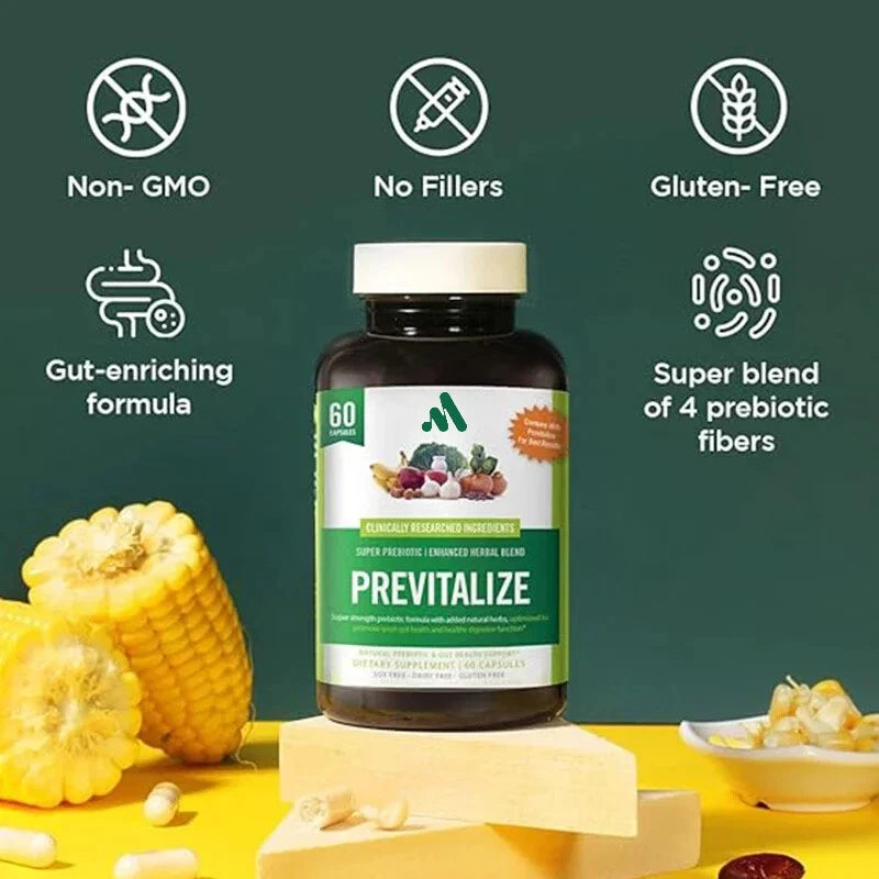 Previtalize Probiotic Fiber Supplement – 60 Capsules Daily Support