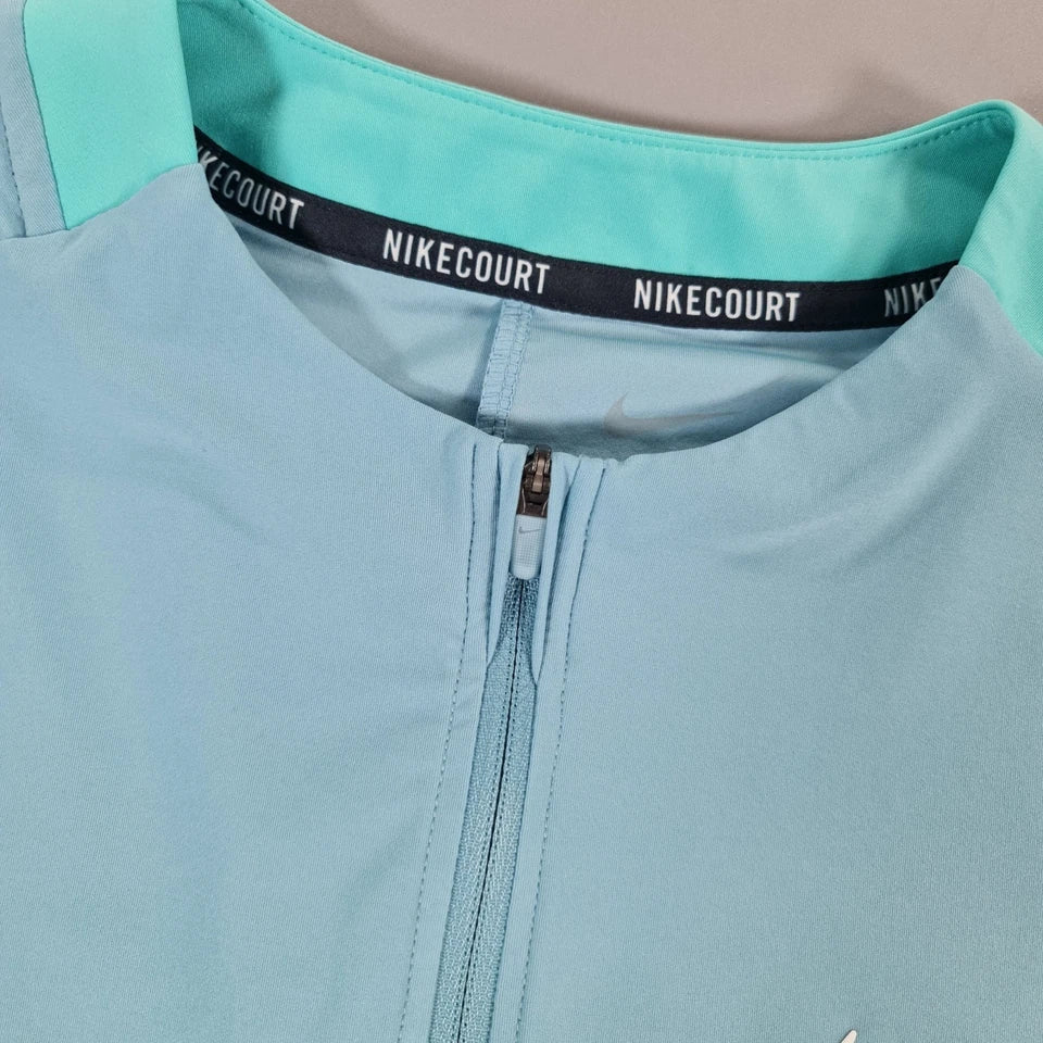 Nike Court Women's Blue Quarter-Zip Long Sleeve Tennis Top FD5676-464