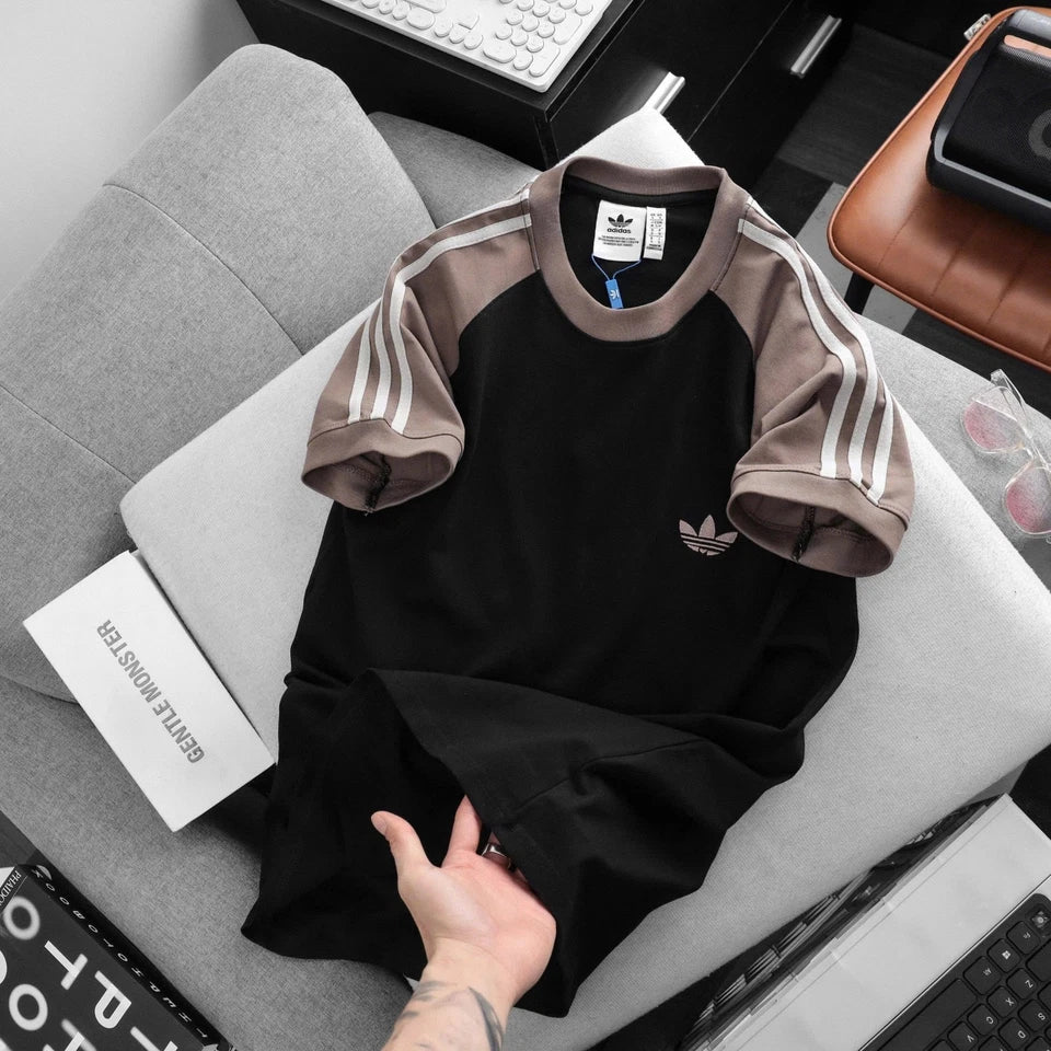 Adidas Originals California 3-Stripes Trefoil Tee Brown Slim Fit