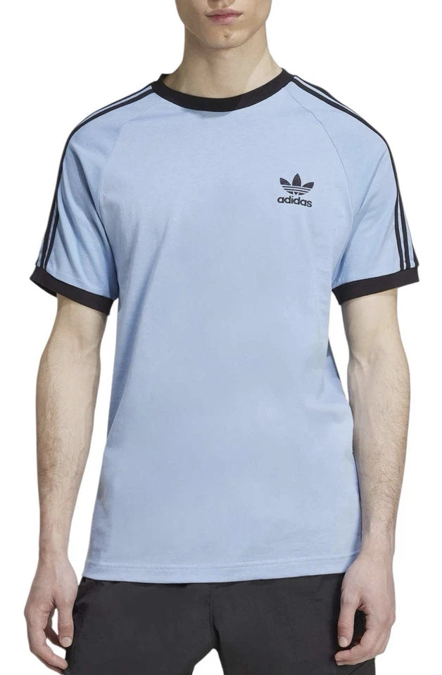 Adidas Originals Adicolor 3-Stripes T-Shirt Ash Blue Black Medium