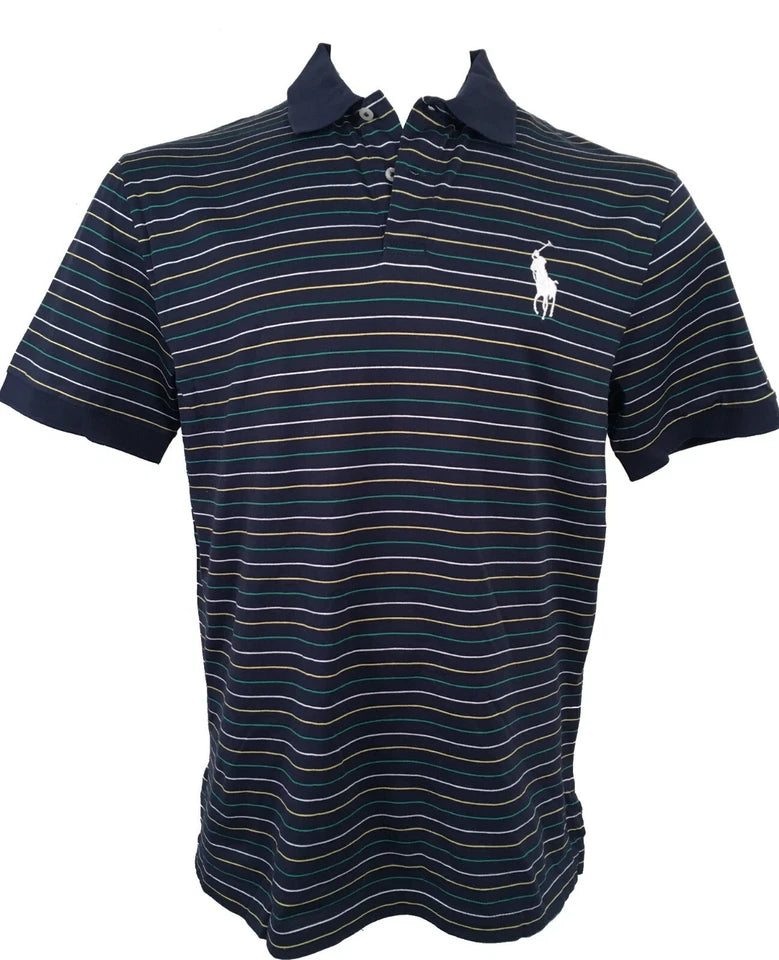 Polo Ralph Lauren Pima Cotton Slim Fit Polo Shirt Red Green White New