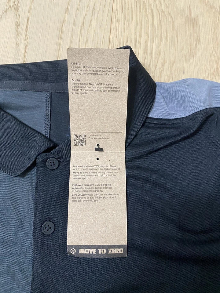 Nike Victory+ Golf Polo Men's XL Black Colorblock Performance Shirt