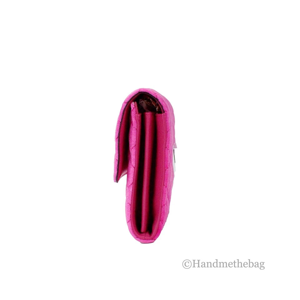 Versace Medusa Fuchsia Quilted Crossbody Clutch Evening Handbag