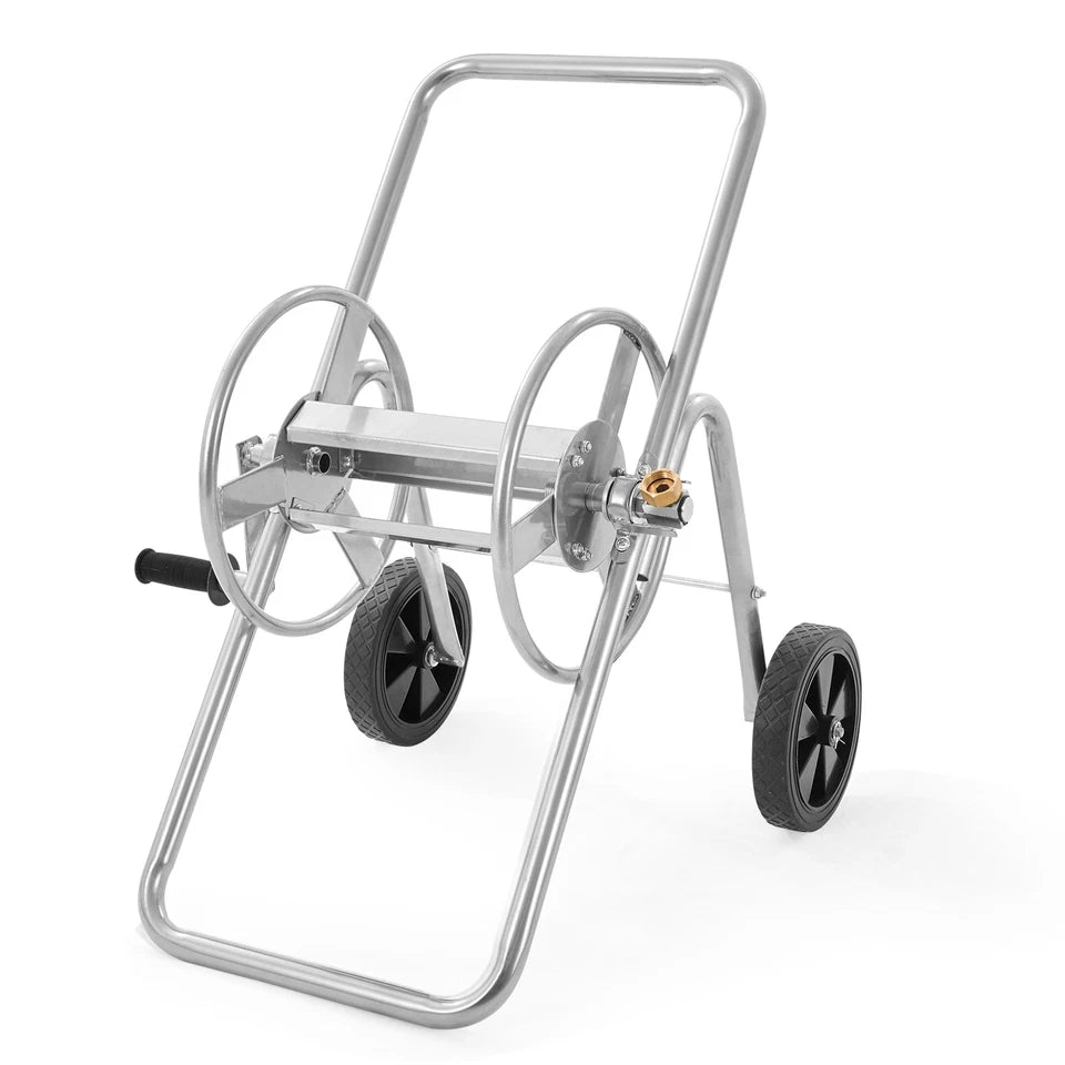 175FT Garden Hose Reel Cart Heavy Duty Steel Water Hose Cart with Wheels