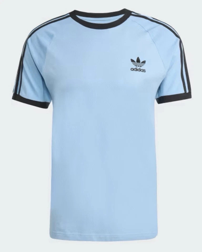 Adidas Originals Adicolor 3-Stripes T-Shirt Ash Blue Black Medium