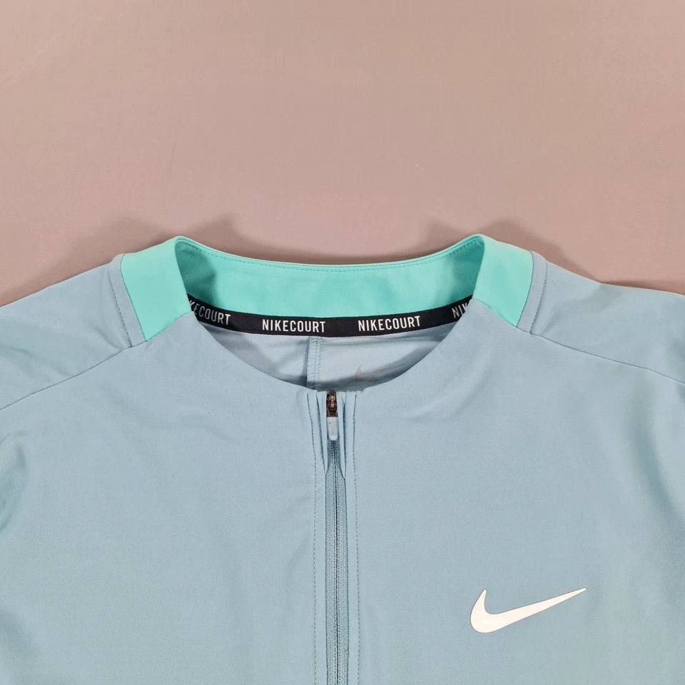 Nike Court Women's Blue Quarter-Zip Long Sleeve Tennis Top FD5676-464