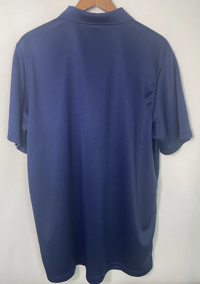 Adidas D2M Polo Shirt Blue White 3-Stripes Men's XL NWT