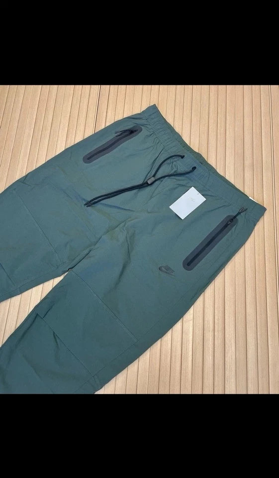 Nike Tech Woven Tapered Trousers Stretch Vintage Green Men's XL