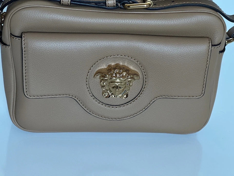 Versace Medusa Head Calf Leather Caramel Medium Shoulder Bag 1008102