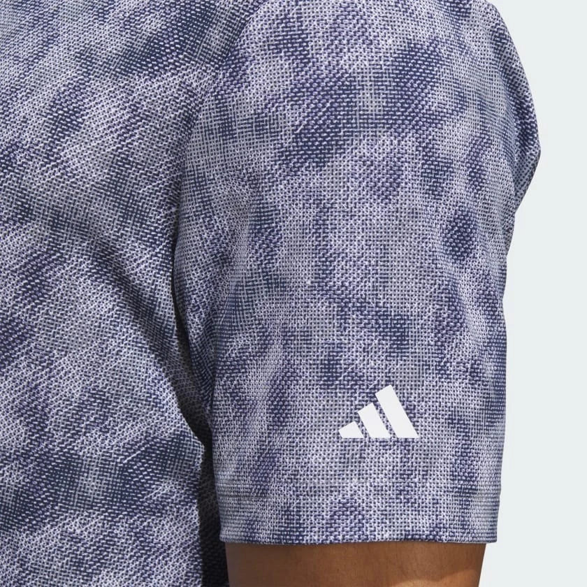 Adidas Ultimate365 Textured Print Polo Navy White Medium NWT