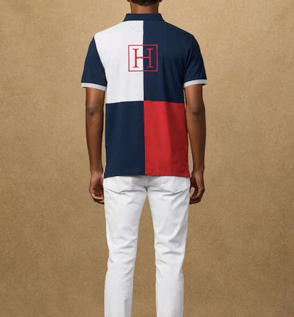 Hackett Heritage Classic Fit Branded Quad Polo Shirt White XL