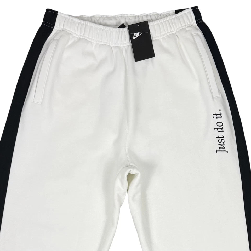 Nike Sportswear Just Do It Fleece Pants White Black Men's XL BV5535-100