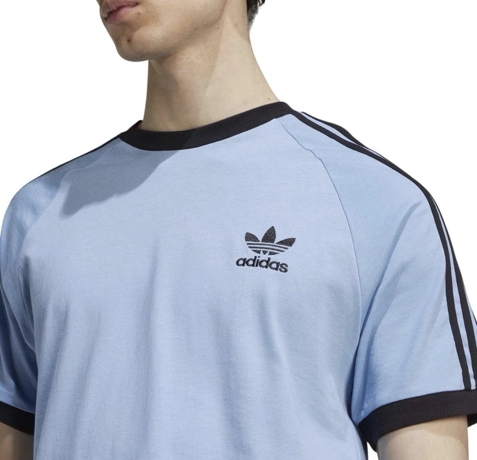 Adidas Originals Adicolor 3-Stripes T-Shirt Ash Blue Black Medium