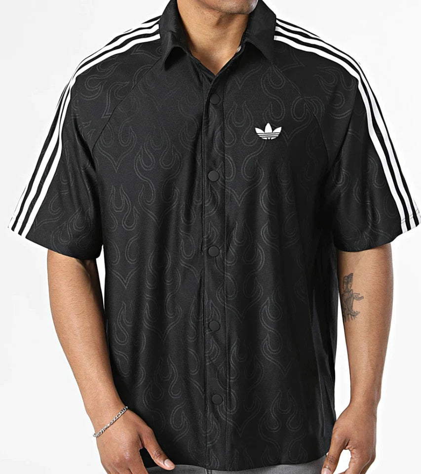 Adidas Originals Trefoil Flame Jacquard Shirt Men's Large KA9356 New