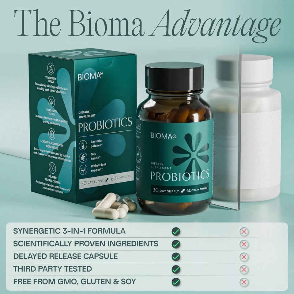 BIOMA Probiotics Digestive Health – Gut Support 60 Capsules