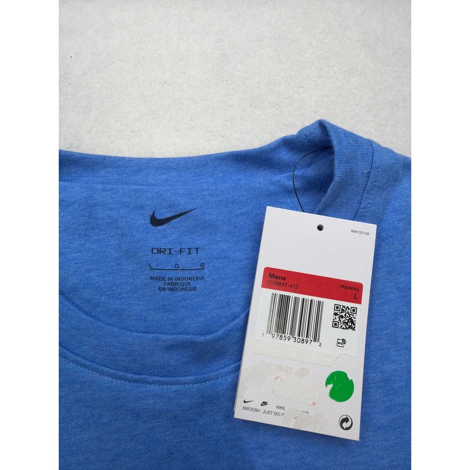 Nike Dri-FIT Primary Training T-Shirt Blue Heather Large NWT DV9831-412