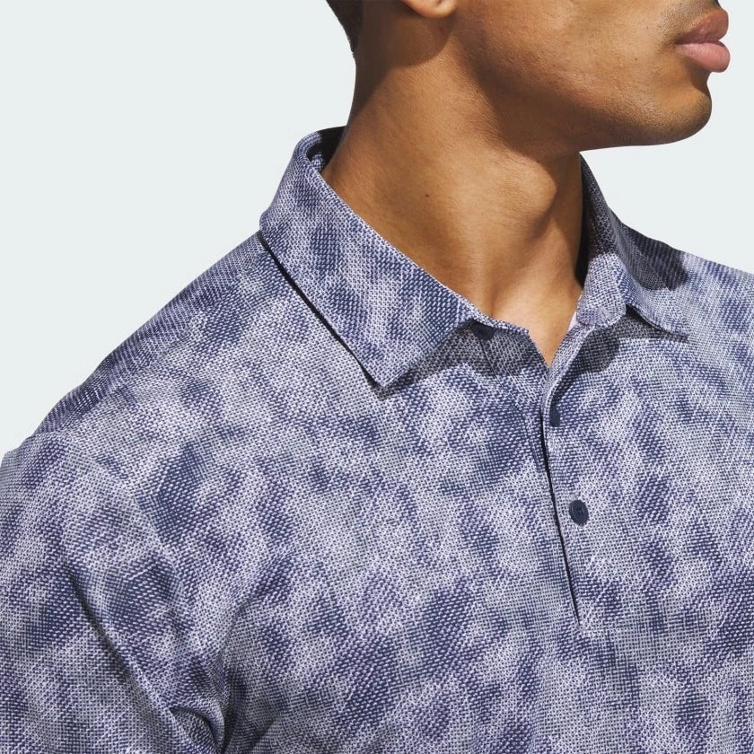 Adidas Ultimate365 Textured Print Polo Navy White Medium NWT