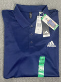 Adidas D2M Polo Shirt Blue White 3-Stripes Men's XL NWT