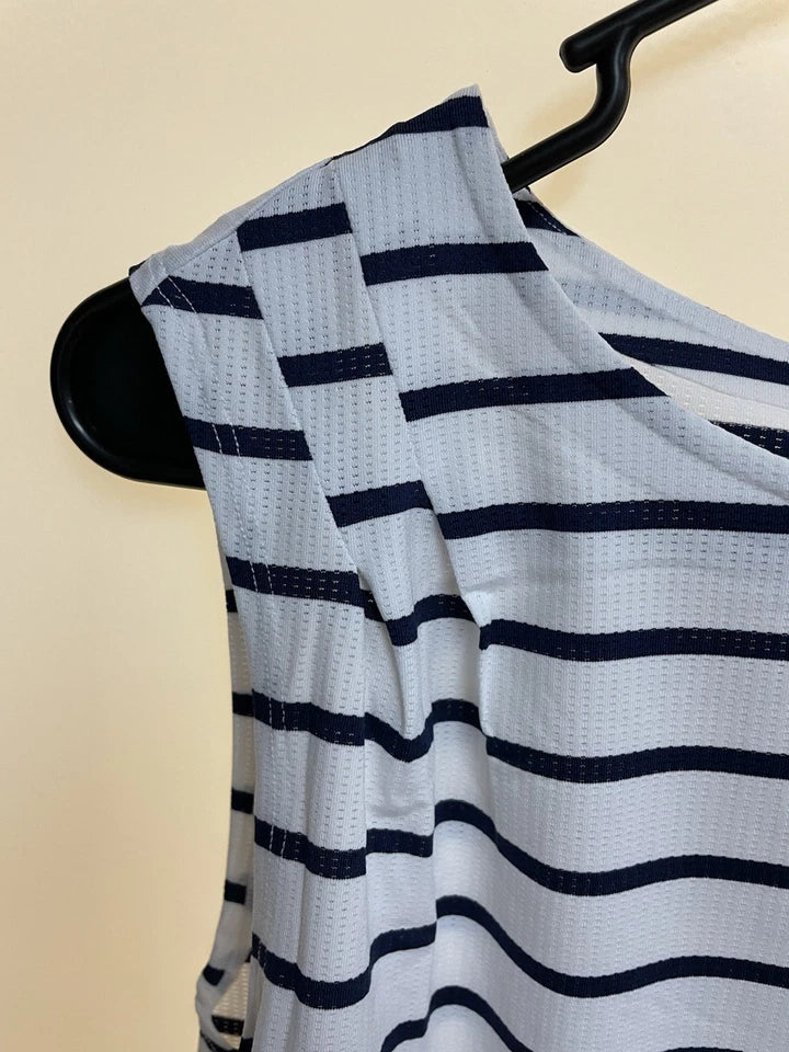 Nike Dri-FIT Maria Sharapova Court Tank Navy White Striped Medium NWT