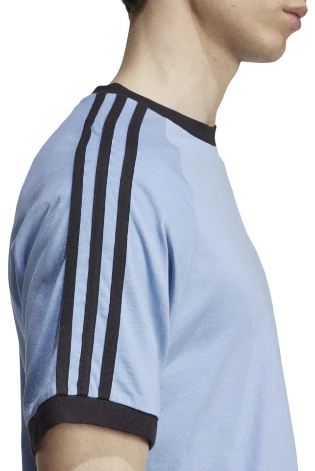 Adidas Originals Adicolor 3-Stripes T-Shirt Ash Blue Black Medium