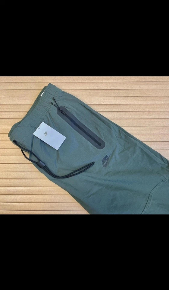 Nike Tech Woven Tapered Trousers Stretch Vintage Green Men's XL