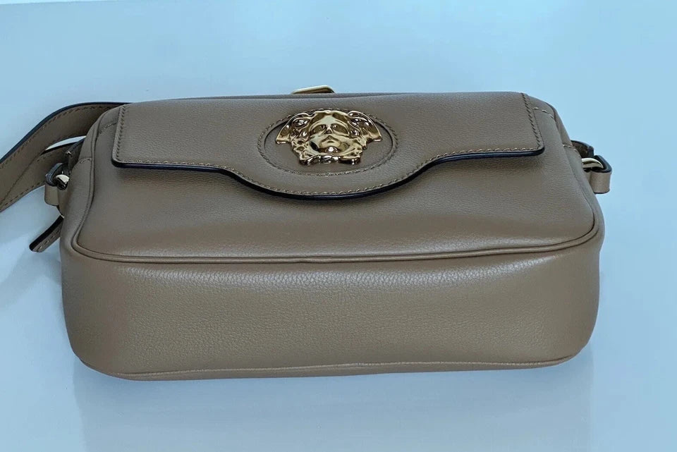 Versace Medusa Head Calf Leather Caramel Medium Shoulder Bag 1008102