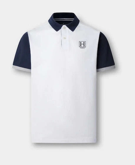 Hackett Heritage Classic Fit Branded Quad Polo Shirt White XL