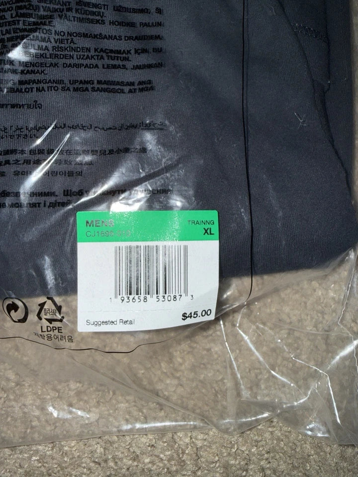 Nike Dri-FIT Long Sleeve Hooded Tee Shirt Black Men's XL CJ1696-010