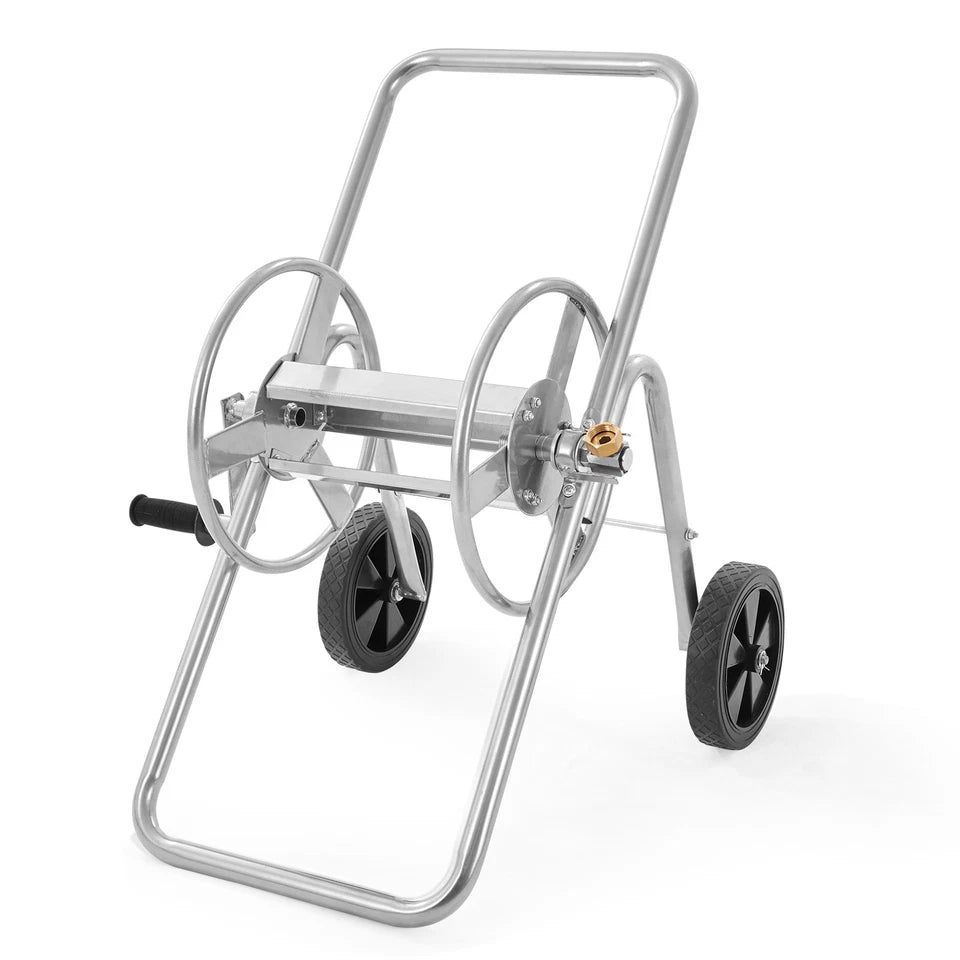 175FT Garden Hose Reel Cart Heavy Duty Steel Water Hose Cart with Wheels