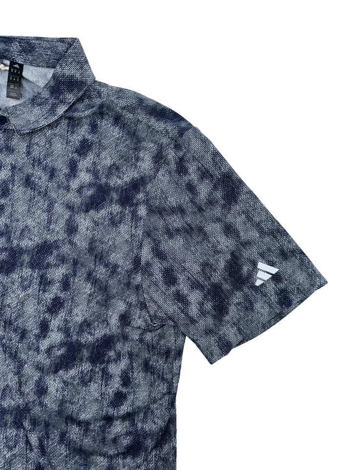 Adidas Ultimate365 Textured Print Polo Navy White Medium NWT