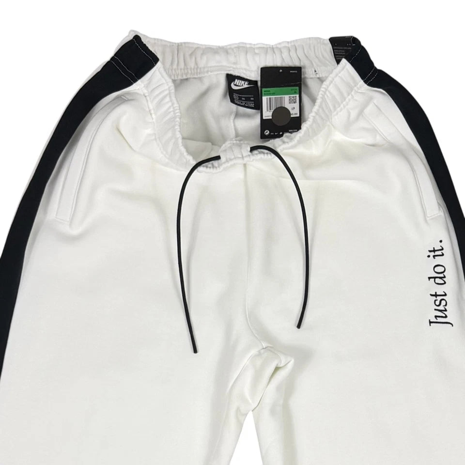 Nike Sportswear Just Do It Fleece Pants White Black Men's XL BV5535-100