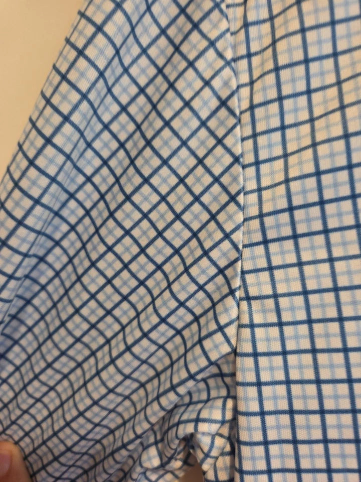 Collars & Co Semi-Spread Collar Polo Blue Tattersall NWT Men's Shirt