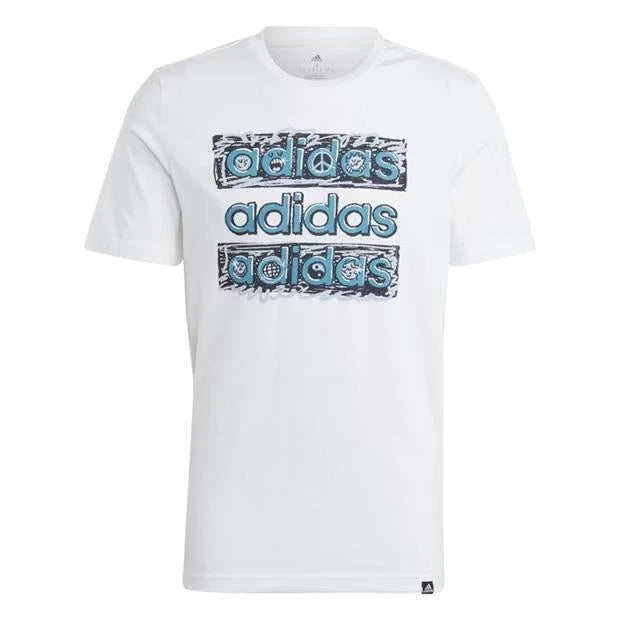 Adidas Dream Doodle Graphic T-Shirt Men's Short Sleeve Crew Neck New