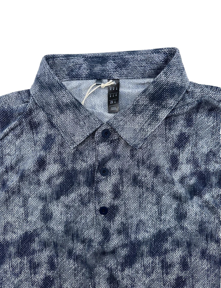 Adidas Ultimate365 Textured Print Polo Navy White Medium NWT