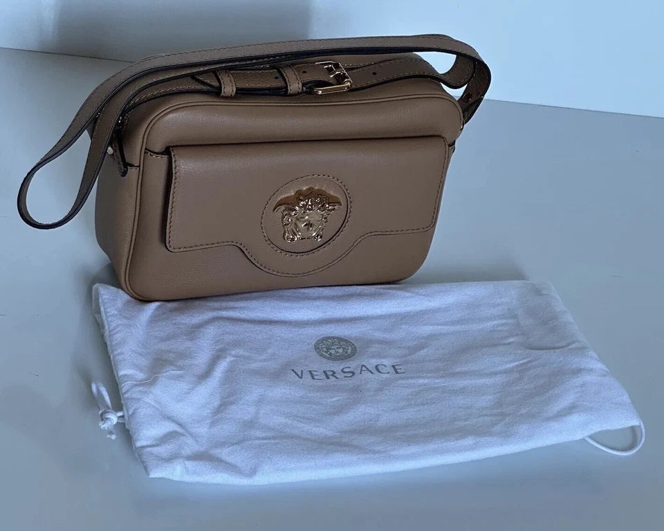Versace Medusa Head Calf Leather Caramel Medium Shoulder Bag 1008102