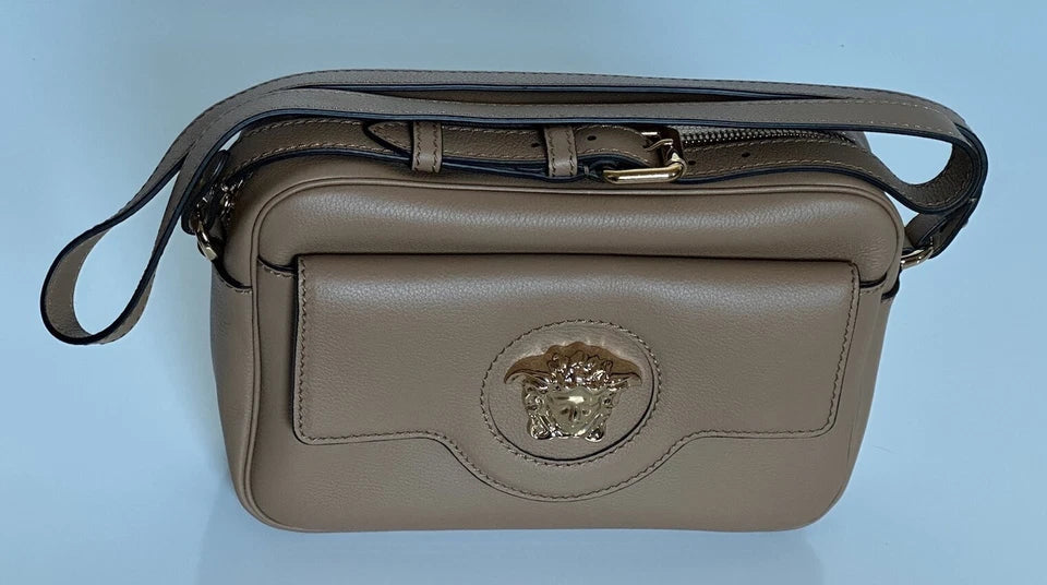 Versace Medusa Head Calf Leather Caramel Medium Shoulder Bag 1008102