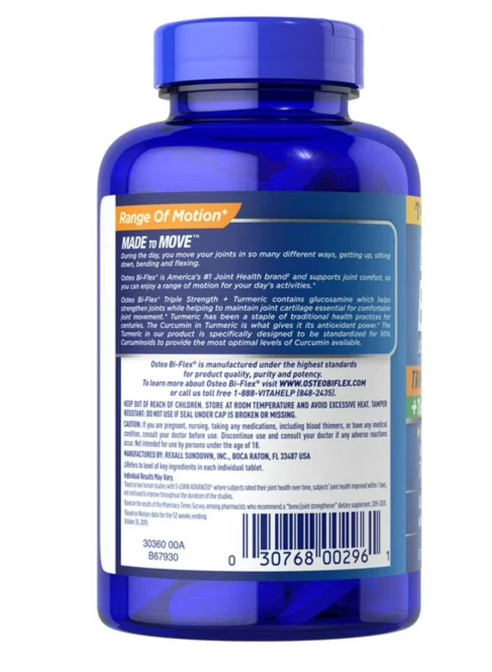 Osteo Bi-Flex Triple Strength Turmeric – 220 Count Supplement