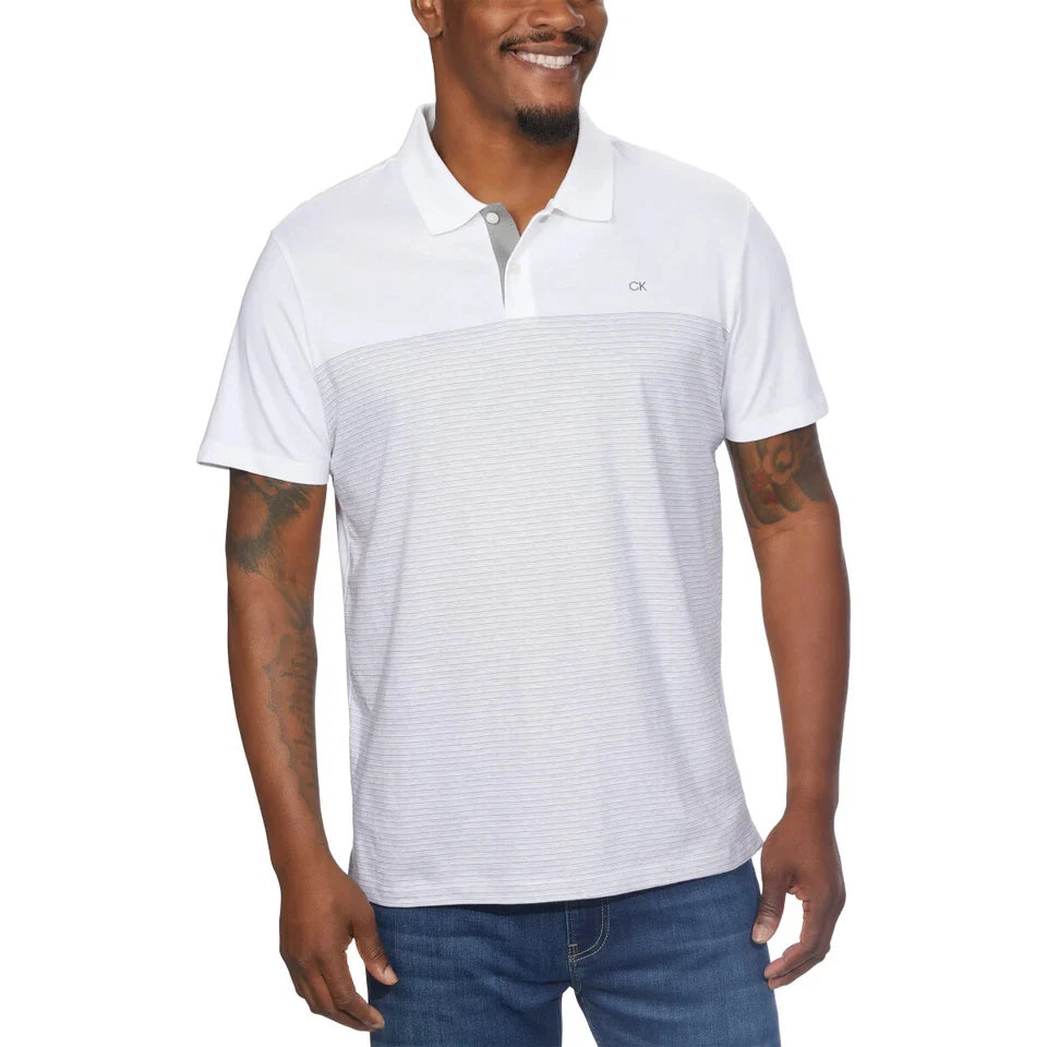Calvin Klein Men's Liquid Touch Polo Shirt 100% Cotton Short Sleeve
