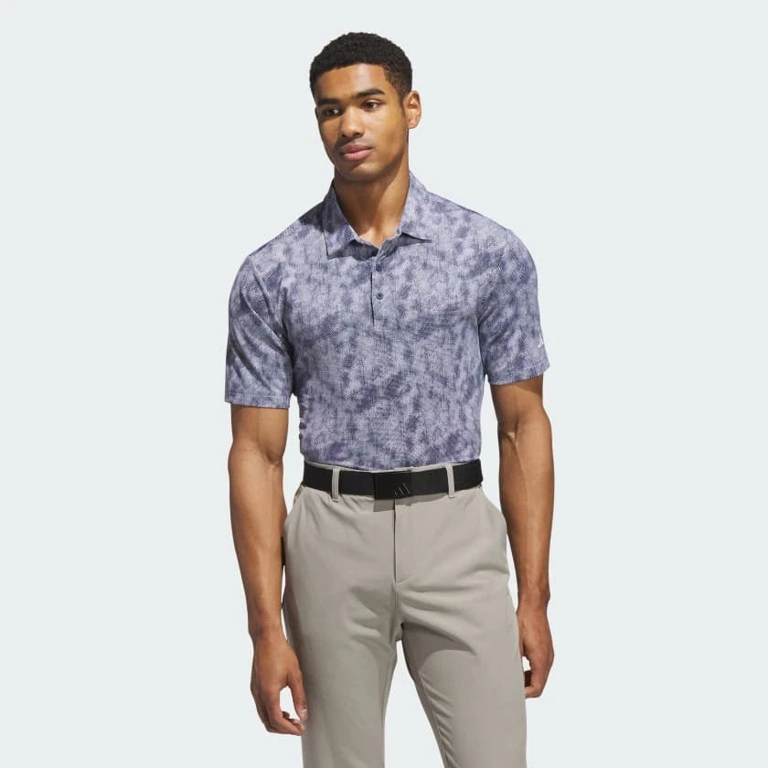 Adidas Ultimate365 Textured Print Polo Navy White Medium NWT