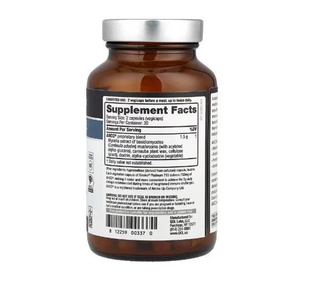Quality of Life Kinoko Platinum AHCC 750mg – 60 Capsules Support