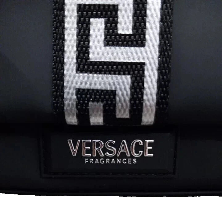 Versace Black Silver Fragrance Pouch Travel Clutch Bag New