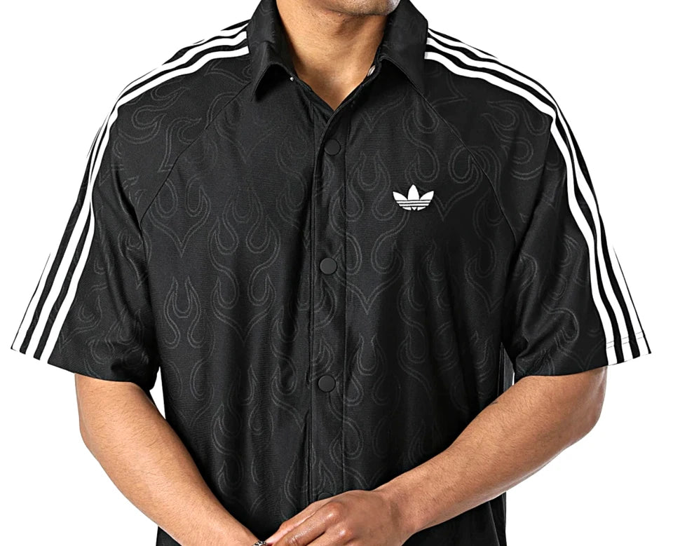 Adidas Originals Trefoil Flame Jacquard Shirt Men's Large KA9356 New