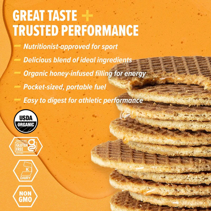 Salted Caramel Gluten-Free Energy Waffle Box of 16 – Snack Bars