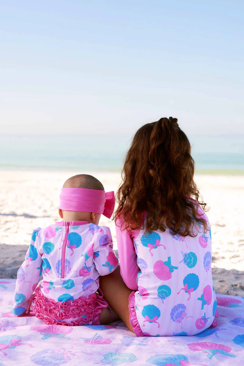 Long Sleeve Rash Guard with Ruffle Bottom – Seaside Sweetie